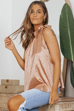 Animal Print Tied Curved Hem Tank Tanks & Camis