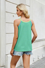 Contrast Striped Round Neck Cami Tanks & Camis