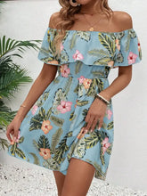 Printed Off Shoulder Mini Dress Casual Dresses