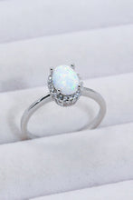 925 Sterling Silver 4-Prong Opal Ring Opal