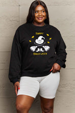 Simply Love Full Size HAPPY HALLOWEEN Graphic Sweatshirt Black Woman Sweatshirts