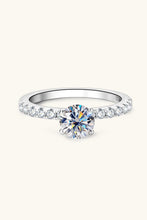 Moissanite Platinum-Plated Side Stone Ring Silver