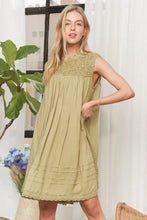 ADORA Loose Textured Babydoll Dress OLIVE GREY Casual Dresses