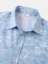 Men's Printed Short Sleeve Button Down Shirt