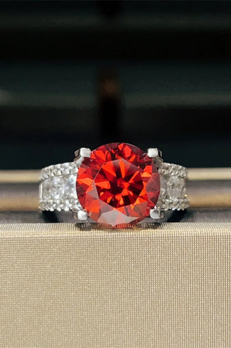 5 Carat Moissanite 925 Sterling Silver Ring Scarlet