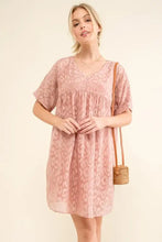 And The Why Woven Leopard Baby Doll Roll-Sleeve Casual Dress Casual Dresses