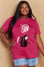 Simply Love Full Size Death Graphic T-Shirt Hot Pink