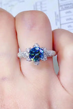 1 Carat Moissanite 925 Sterling Silver Ring Sky Blue Rings