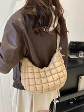 Bubble Texture Ruched Strap Quilted Shoulder Bag Khaki One Size Shoulder Bags