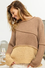 BiBi Texture Detail Contrast Drop Shoulder Sweater Sweater Pullovers