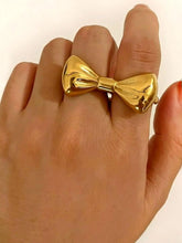 18K Gold-Plated Stainless Steel Bow Ring Gold