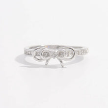 925 Sterling Silver Inlaid Zircon Bow Ring Silver Rings