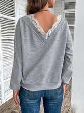 Perfee Lace Detail Long Sleeve Top Woman Blouses