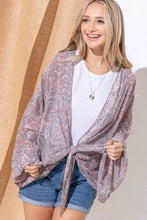 And The Why Sheer Front Tie Knot Oversized Kimono Wrap Cover Up Woman Outerwear