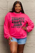 Simply Love Full Size TWENTY TWENTY FOUR HAPPY NEW YEAR Dropped Shoulder Sweatshirt Woman Sweatshirts