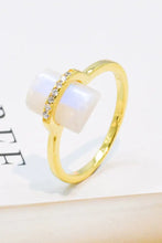 Natural Moonstone Platinum-Plated Ring Rings