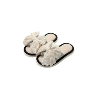 Open Toe Flats Slippers Black Woman Slippers