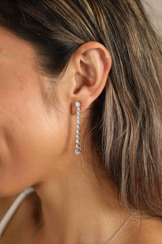 Adored 1.18 Carat Moissanite Long Earrings Silver One Size Earrings