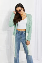 Culture Code Until You Came Color Block Duster Cardigan Light Green Woman Outerwear