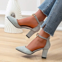 Point Toe Block Heels Pumps woman pumps