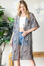 Heimish Full Size Leopard Open Front Cardigan Plus Size Woman Outerwear