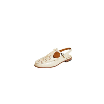 Round Toe Block Heels Loafers Beige Woman Loafers