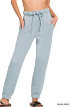 Zenana Fleece Jogger Sweatpants With Pockets BLUE GREY
