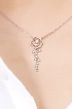 925 Sterling Silver 18K Rose Gold-Plated Pendant Necklace Rose One Size