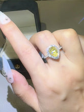 2 Carat Moissanite 925 Sterling Silver Teardrop Shape Ring Rings