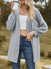 Textured Open Front Dropped Shoulder Cardigan Woman Outerwear