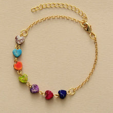 Heart Natural Stone Bracelet Multicolor One Size Necklaces