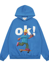 Men's Graphic Long Sleeve Hoodie Blue