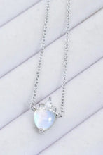 925 Sterling Silver Moonstone Heart Pendant Necklace Moonstone One Size Necklaces