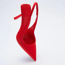 Point Toe Slingback Pumps Red