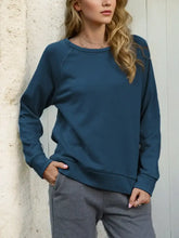 Shiny Round Neck Long Sleeve Sweatshirt Woman Sweatshirts