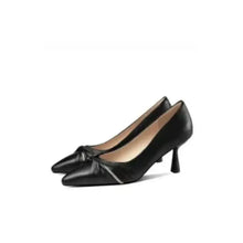 Point Toe Flare Heels Pumps Black woman pumps