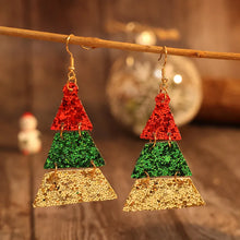 PU Leather Sequin Earrings Green One Size