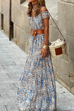 Boho Paisley Print Off Shoulder Maxi Dress Maxi Dresses