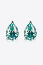 2 Carat Moissanite Teardrop Earrings Teal One Size