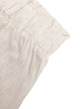 Beige linen casual drawstring wide leg pants with a gathered waistband and subtle texture for comfortable wear