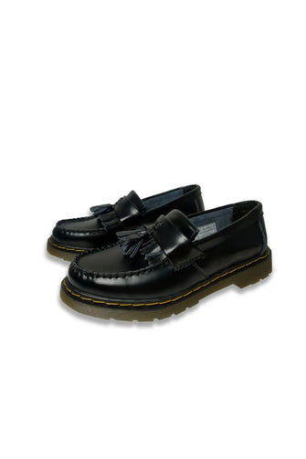 Tassel Round Toe Platform Loafers Black Woman Loafers
