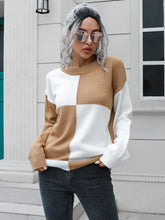 Contrast Drop Shoulder Sweater Sweater Pullovers