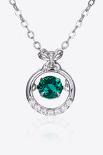 Lab-Grown Emerald Pendant Necklace Dark Green One Size