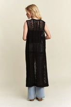 ADORA Button Down Crochet Long Cardigan