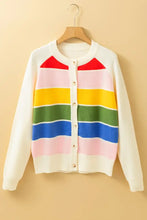 Contrast Button Down Long Sleeve Cardigan Woman Outerwear