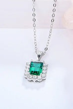 1.5 Carat Lab-Grown Emerald Pendant 925 Sterling Silver Necklace Necklaces