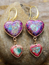 Heart Shape Imperial Jasper Dangle Earrings Earrings