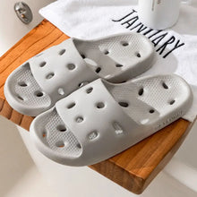 Open Toe Platform Slippers Gray Woman Slippers