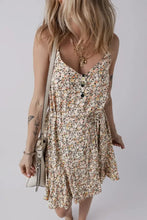 Boho Floral Printed Tie Waist Flared Sundress Casual Dresses