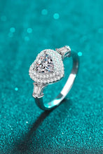 1 Carat Moissanite 925 Sterling Silver Heart Ring Rings